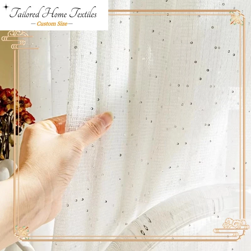 French Sheer Curtains for Livi - Sequin Fabric Panel review and price