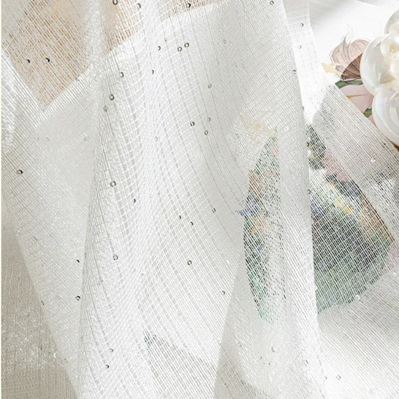 French Sheer Curtains for Livi - Sequin Fabric Panel review and price