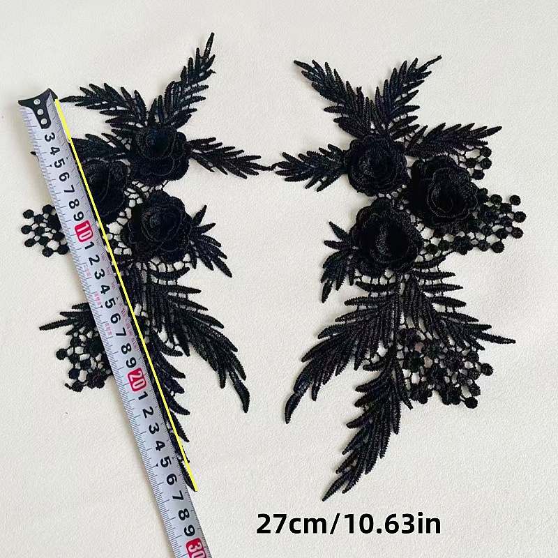 2Pieces/1 Pair Embroidery Sewi - Applique Patch Flower review and price