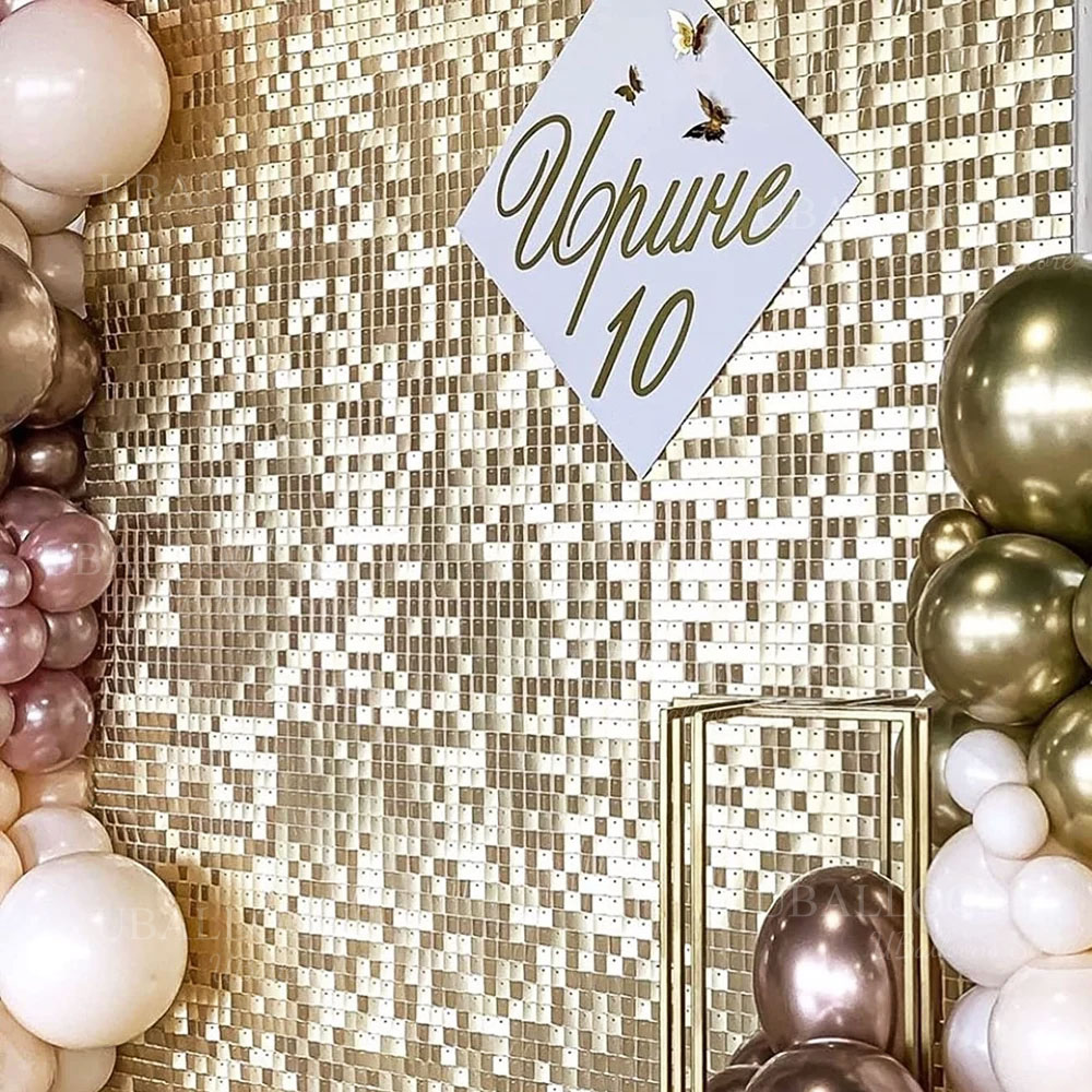 Champagne Gold Shimmer Backdro - Sequin Fabric Panel review and price