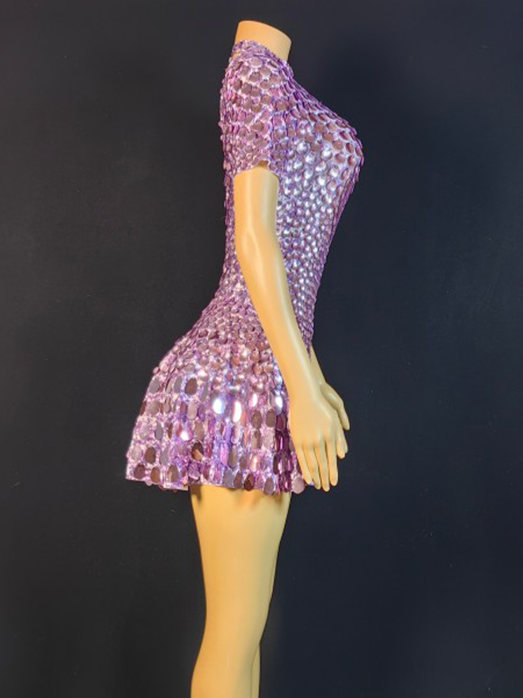 Lovely Sequins Mini Dress Sexy - Rhinestone Banding Trim review and price