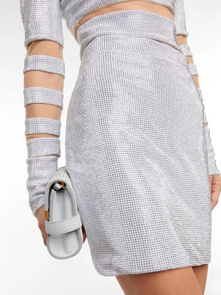 Sexy Two Piece Mesh Panel Band - Sequin Fabric Panel review and price