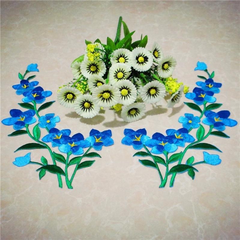 1/2pcs Nice Blue Flower Patch  - Applique Patch Flower review and price