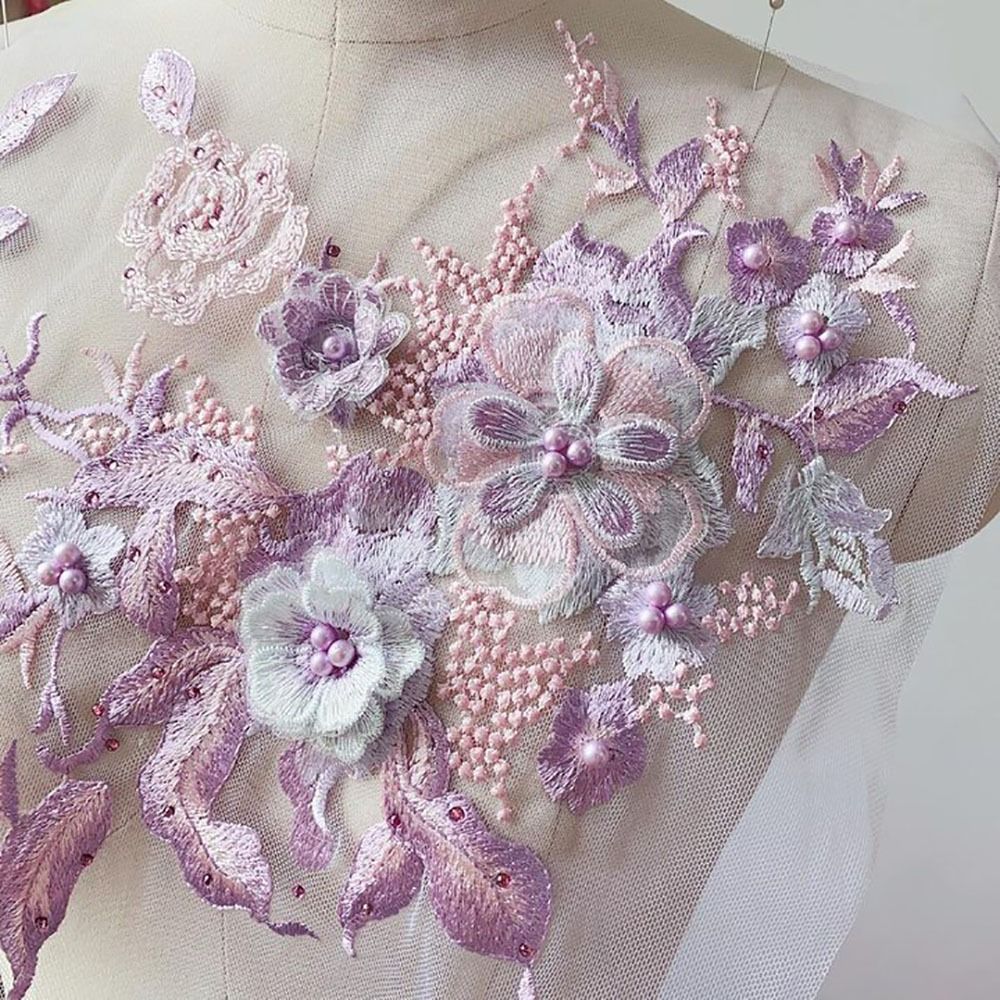 3D Flowers Beaded Lace Fabrics - Applique Patch Flower review and price