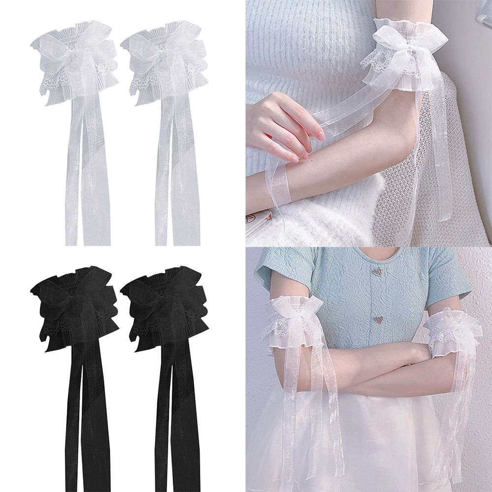 Arm Warmers Bowknot Arm Sleeve - Elastic Lace Trim review and price