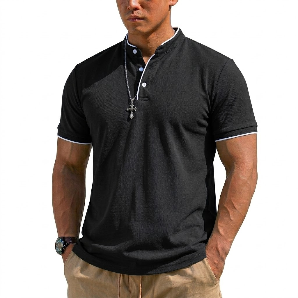 Summer Short Sleeve Henley Shi - Embellish Knit review and price