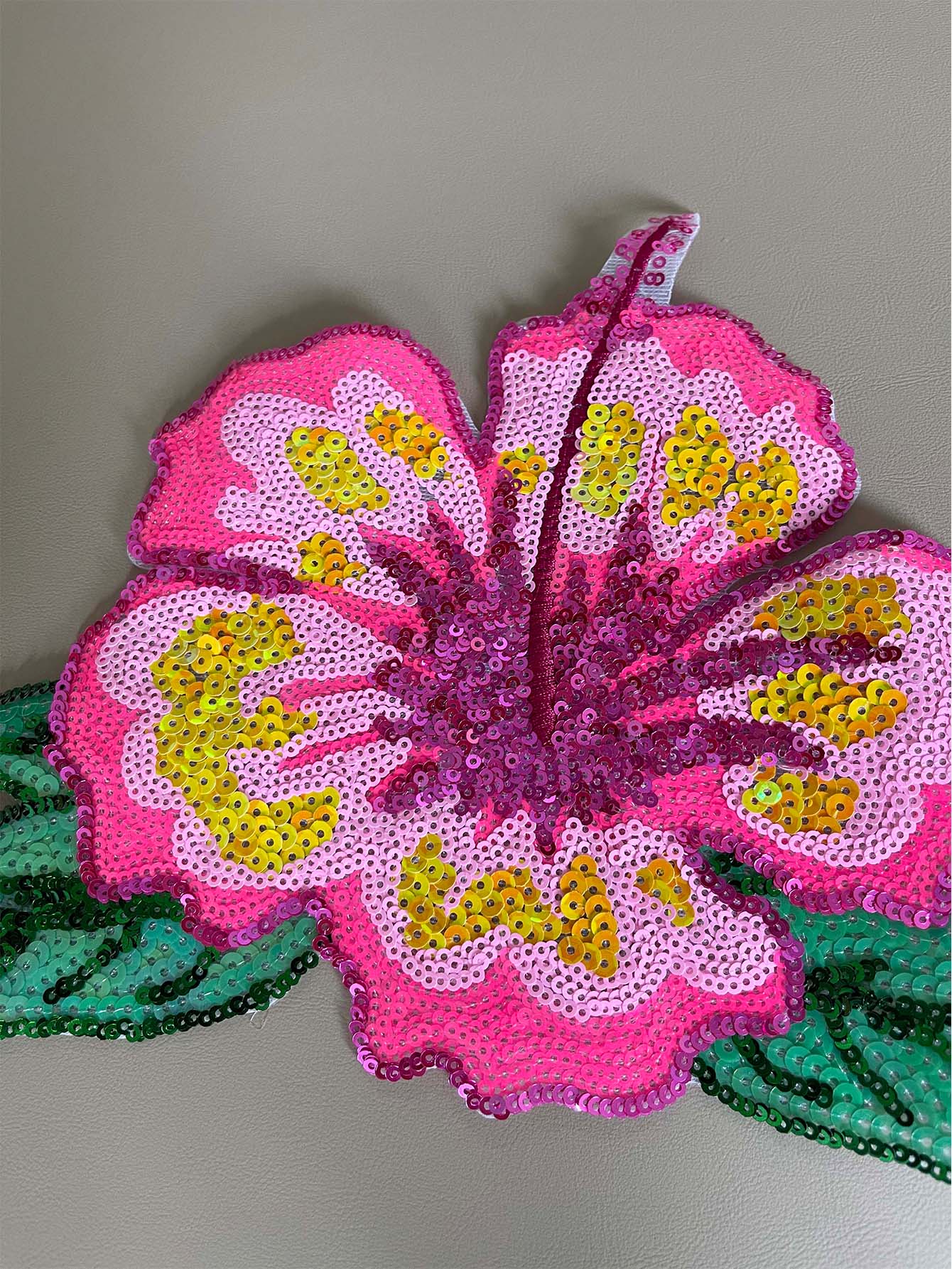 1 Piece 26CM Shining Pink Sequ - Applique Patch Flower review and price