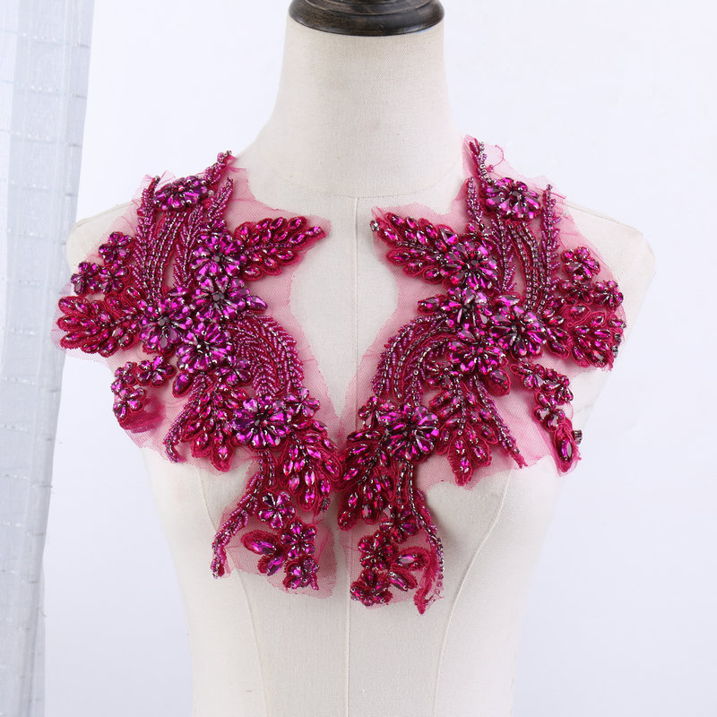Beaded floral appliqués, hand- - Sew On Rhinestone review and price