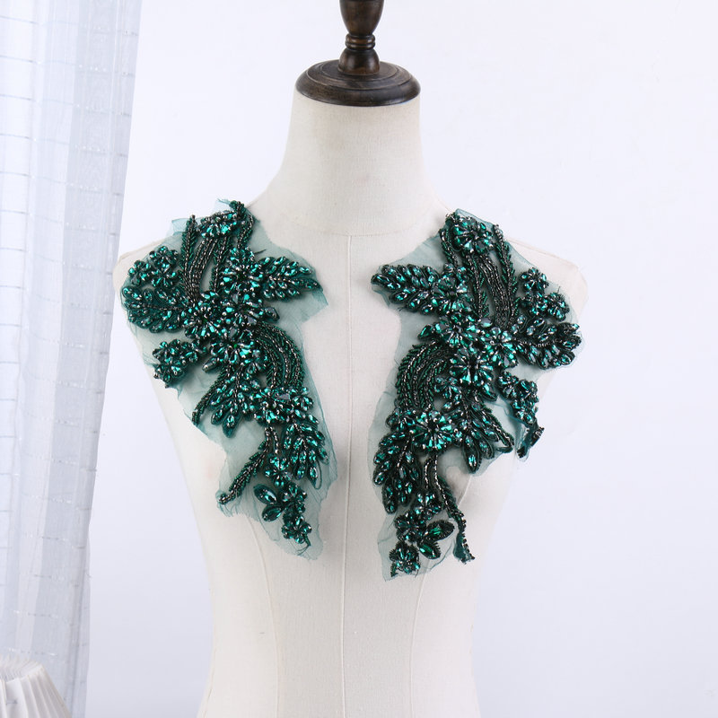 Beaded floral appliqués, hand- - Sew On Rhinestone review and price